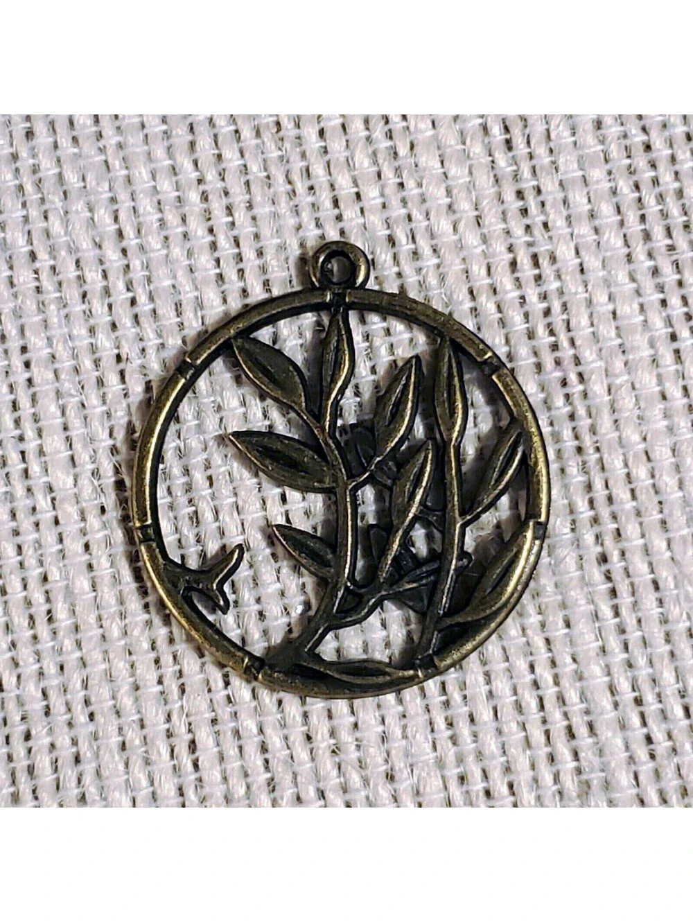 Vintage Art Deco Antique Brass Tree Branches and Leaves Pendants 2 pcs